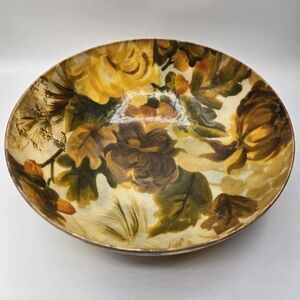 Fiberglass Fruit/Salad Serving Bowl 11" Fall Harvest Colors Retro MCM Vintage